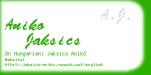 aniko jaksics business card